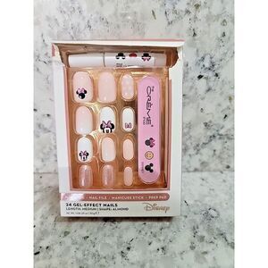 The Creme Shop Disney Minnie Mouse 24 Gel Effect Press On Nails Set Medium‎ New